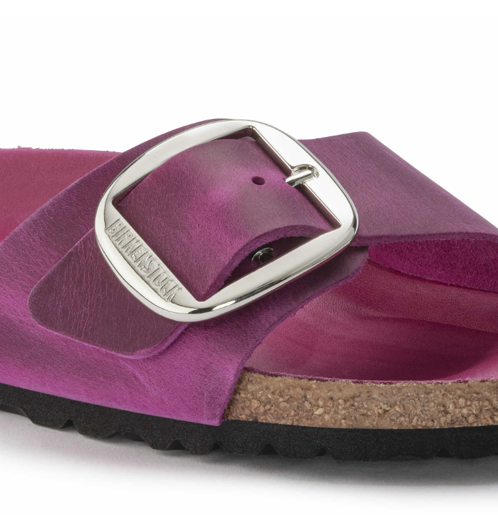 Birkenstock Madrid Big Buckle Oiled Leather Festival  - Fuchsia, Narrow