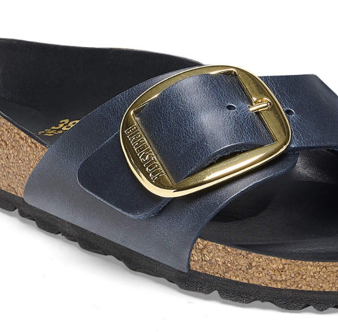 Birkenstock Madrid Big Buckle Oiled Leather  - Blue, Narrow
