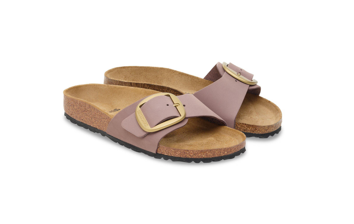 Birkenstock Madrid Big Buckle Faded Purple Nubuck Leather Narrow - Faded Purple, Narrow