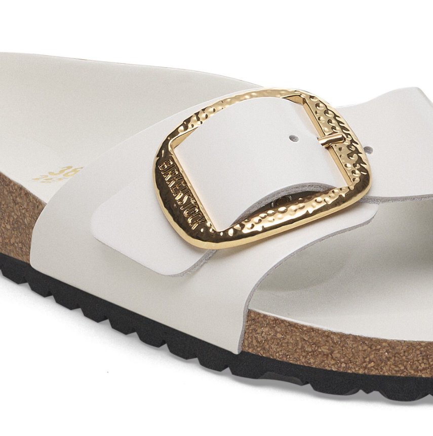 Birkenstock Madrid Big Buckle High-Shine Antique White Patent Narrow
