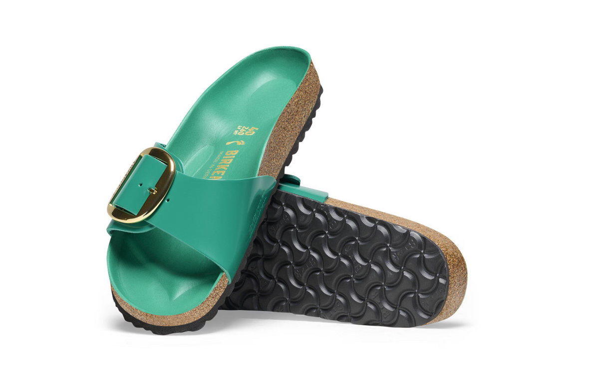 Birkenstock Madrid Big Buckle Leather Patent High Shine Digital  - Green, Narrow