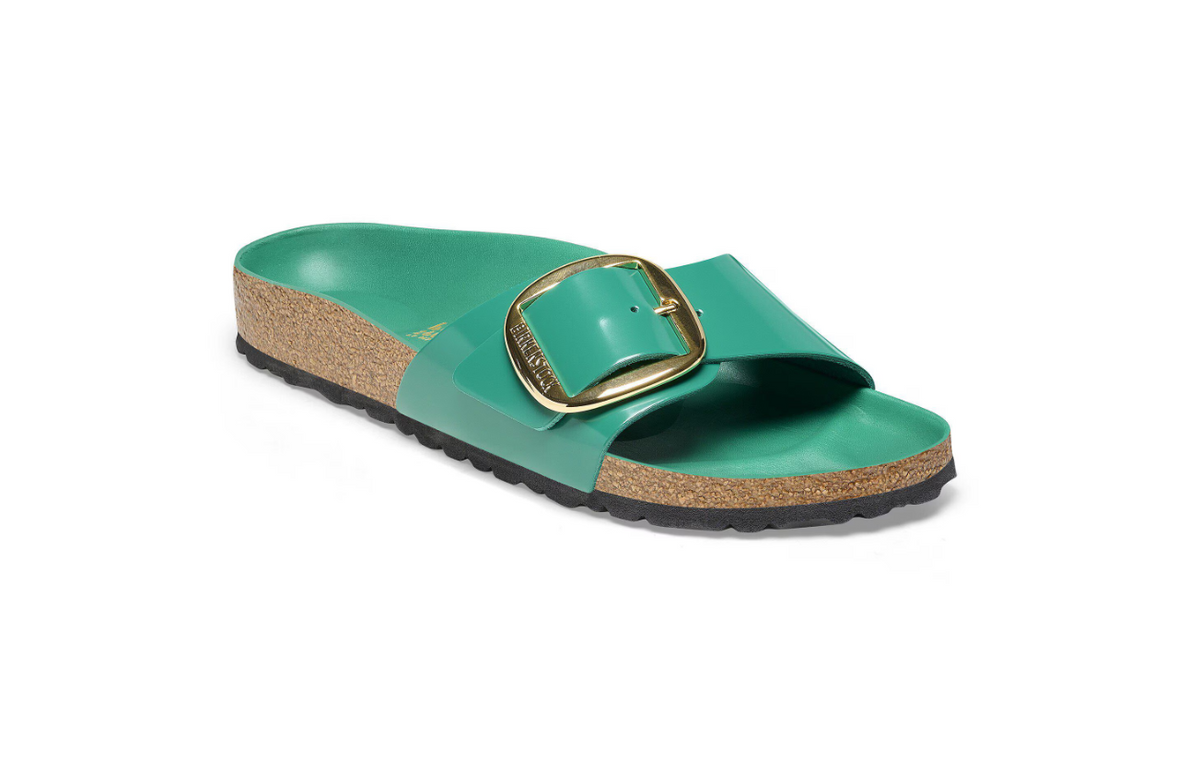 Birkenstock Madrid Big Buckle Leather Patent High Shine Digital  - Green, Narrow