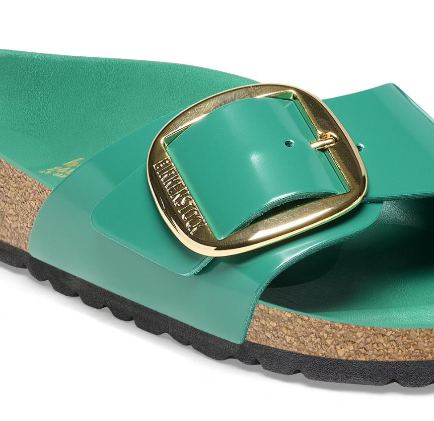 Birkenstock Madrid Big Buckle Leather Patent High Shine Digital  - Green, Narrow