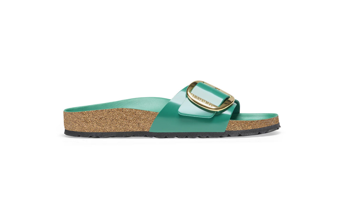 Birkenstock Madrid Big Buckle Leather Patent High Shine Digital  - Green, Narrow