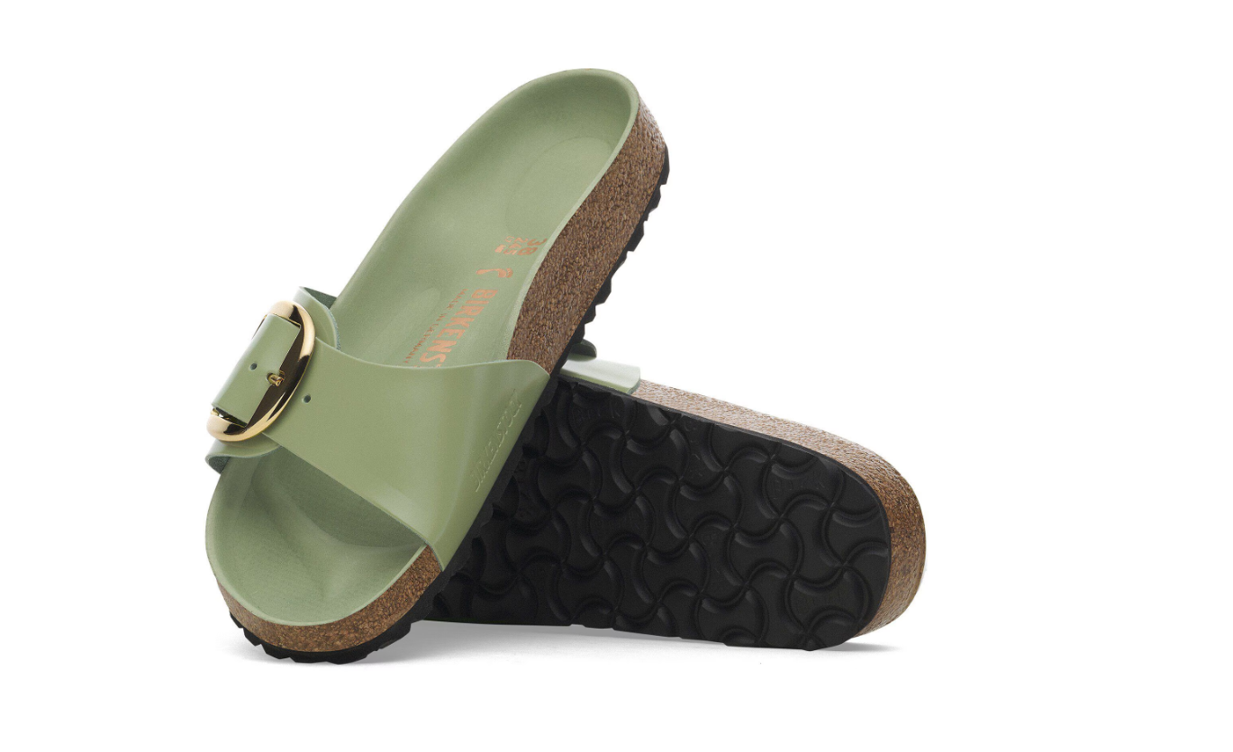 Birkenstock Madrid Big Buckle High-Shine Green Tea  Narrow