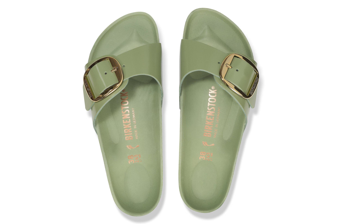 Birkenstock Madrid Big Buckle High-Shine Green Tea  Narrow