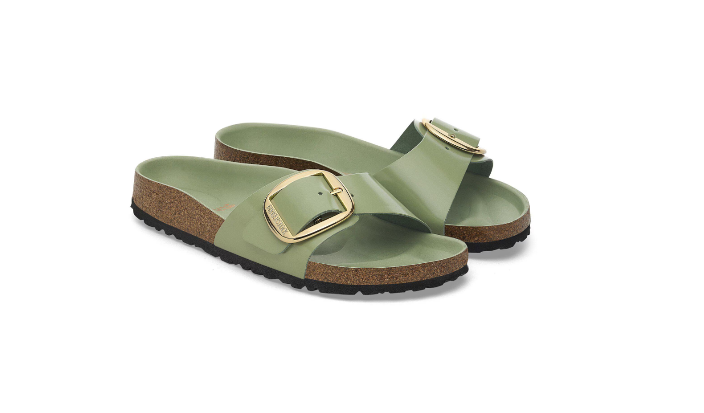 Birkenstock Madrid Big Buckle High-Shine Green Tea  Narrow