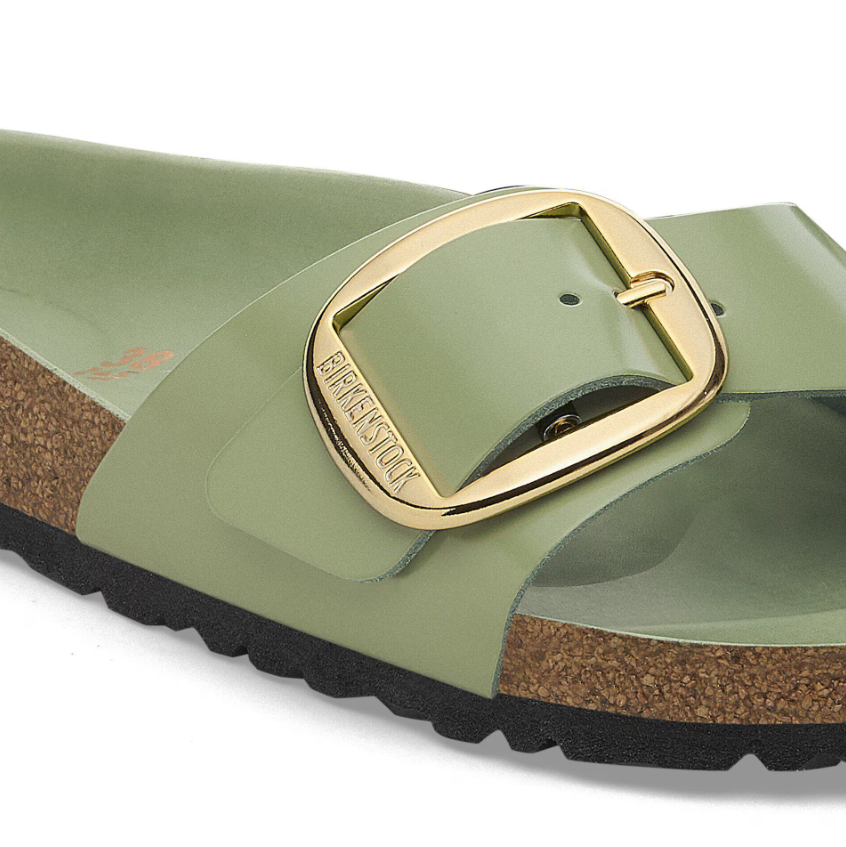 Birkenstock Madrid Big Buckle High-Shine Green Tea  Narrow