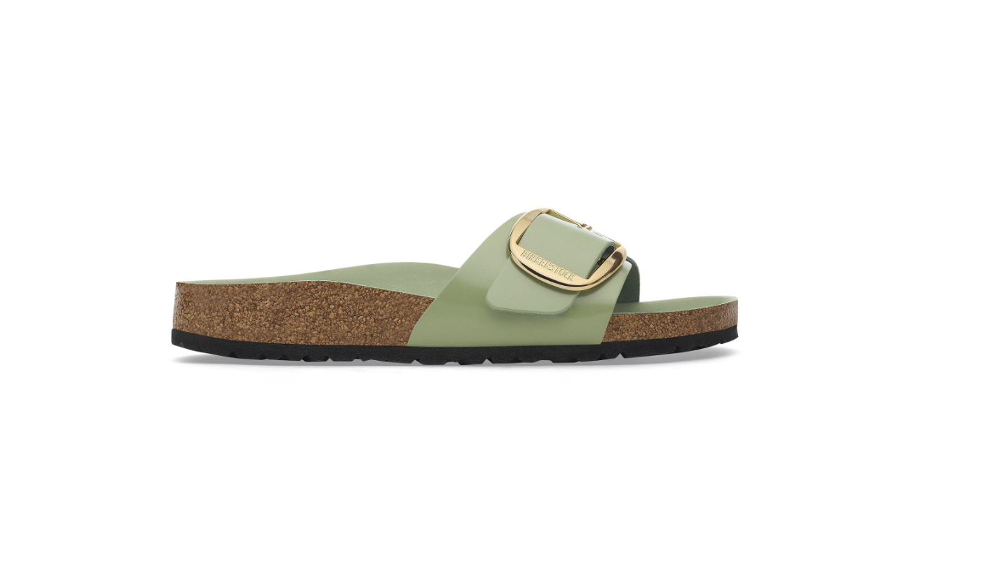 Birkenstock Madrid Big Buckle High-Shine Green Tea  Narrow