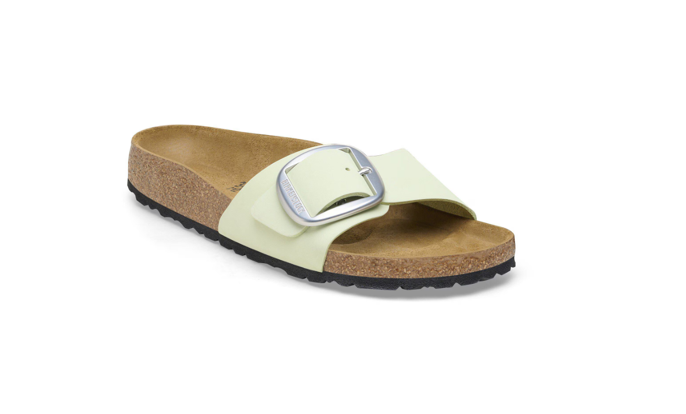 Birkenstock Madrid Big Buckle Nubuck Leather Faded Lime  Narrow