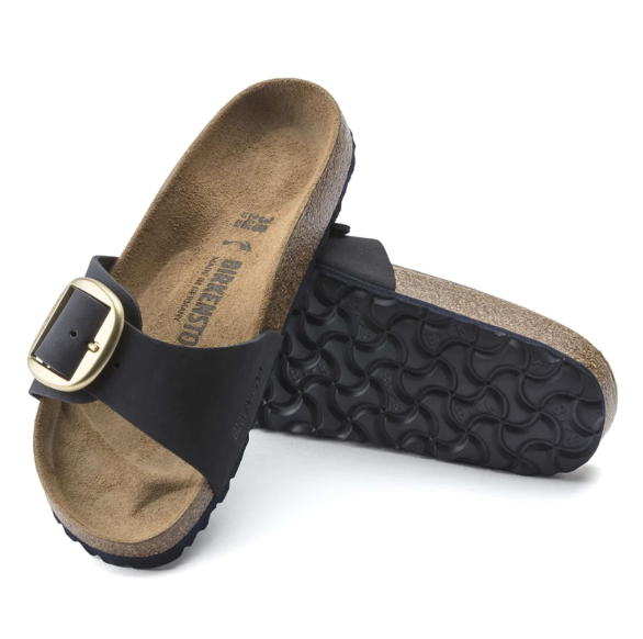 Birkenstock Madrid Big Buckle Nubuck Leather Midnight  Narrow