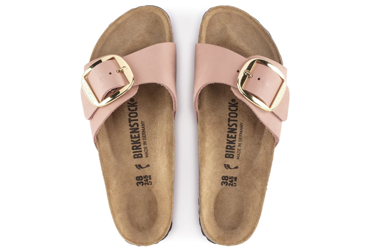 Birkenstock Madrid Big Buckle Nubuck Leather Old Rose Narrow