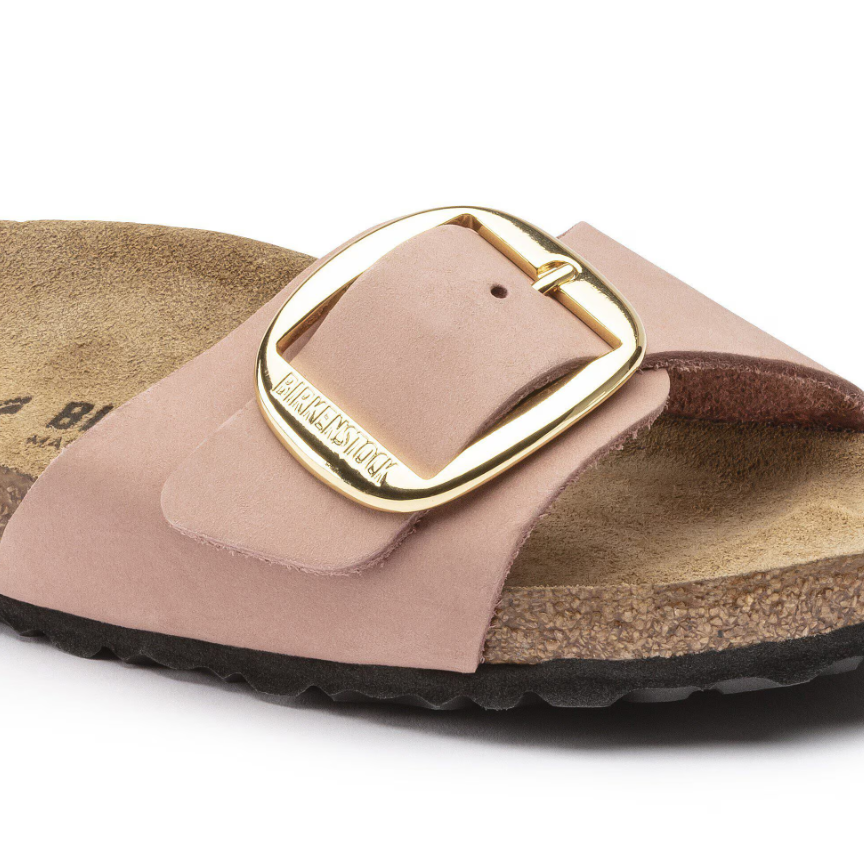 Birkenstock Madrid Big Buckle Nubuck Leather Old Rose Narrow