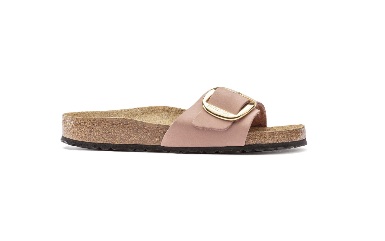 Birkenstock Madrid Big Buckle Nubuck Leather Old Rose Narrow