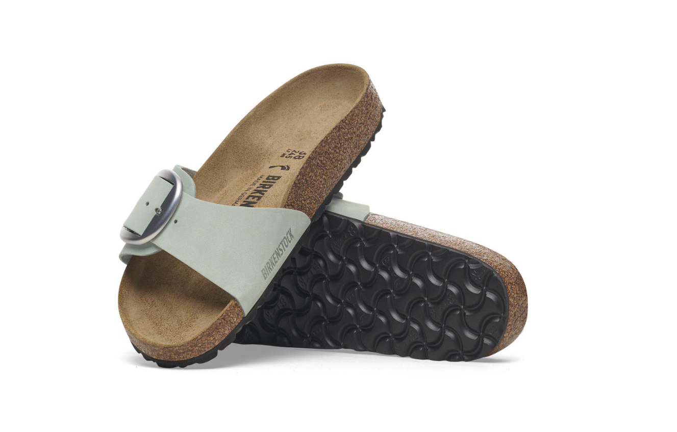 Birkenstock Madrid Big Buckle Nubuck Leather Pure Sage Narrow