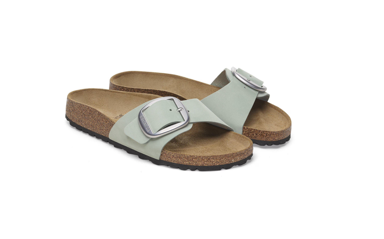 Birkenstock Madrid Big Buckle Nubuck Leather Pure Sage Narrow