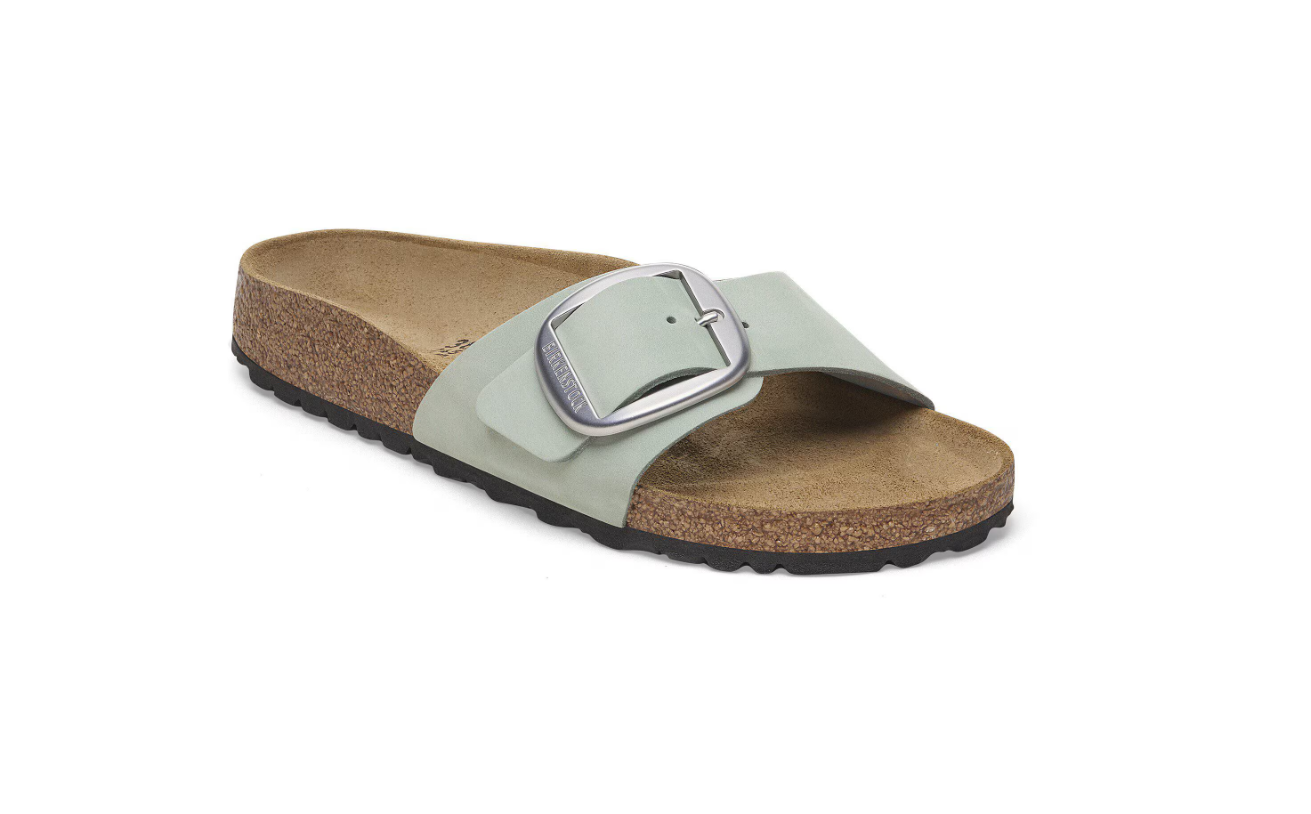 Birkenstock Madrid Big Buckle Nubuck Leather Pure Sage Narrow