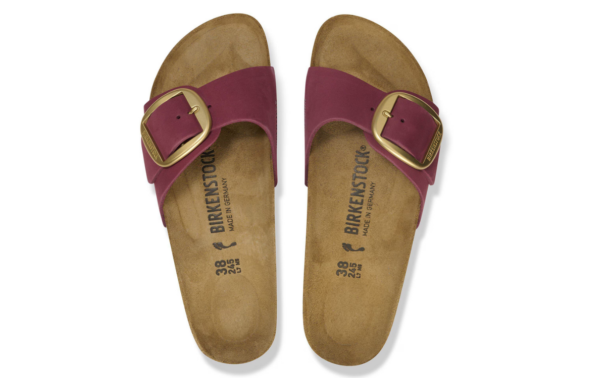 Birkenstock Madrid Big Buckle Nubuck Leather Berry Crush Regular - Berry, Regular