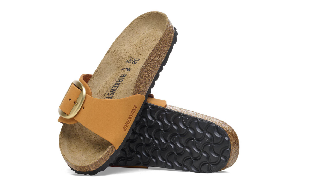 Birkenstock Madrid Big Buckle Nubuck Leather Burnt Orange  Narrow - Orange, Narrow