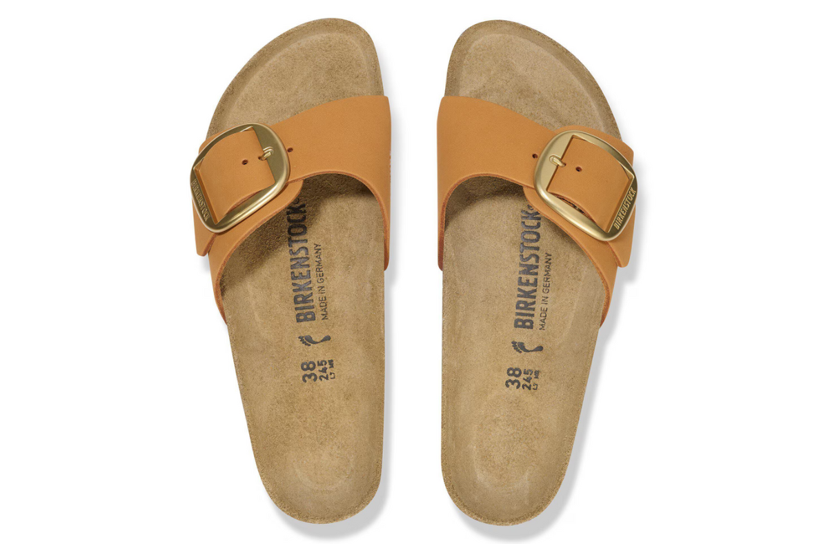 Birkenstock Madrid Big Buckle Nubuck Leather Burnt Orange  Narrow - Orange, Narrow