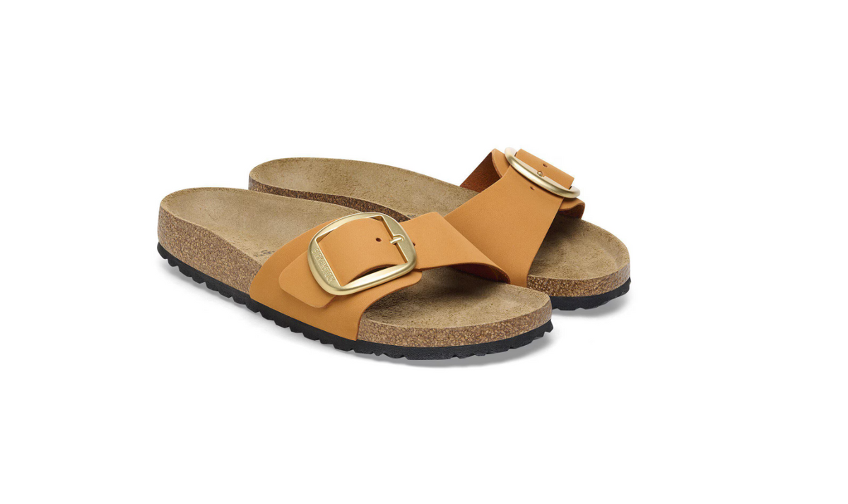 Birkenstock Madrid Big Buckle Nubuck Leather Burnt Orange  Narrow - Orange, Narrow