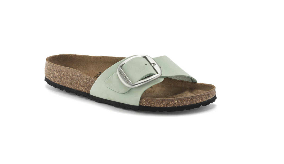 Birkenstock Madrid Big Buckle Nubuck Leather - Matcha, Narrow