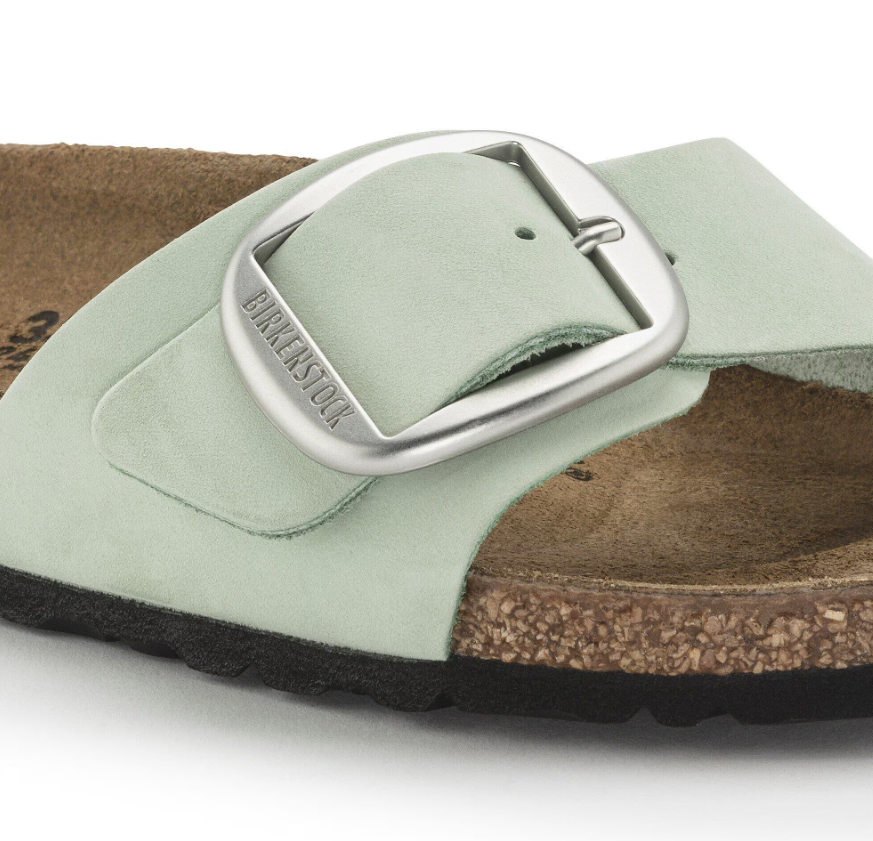 Birkenstock Madrid Big Buckle Nubuck Leather - Matcha, Narrow