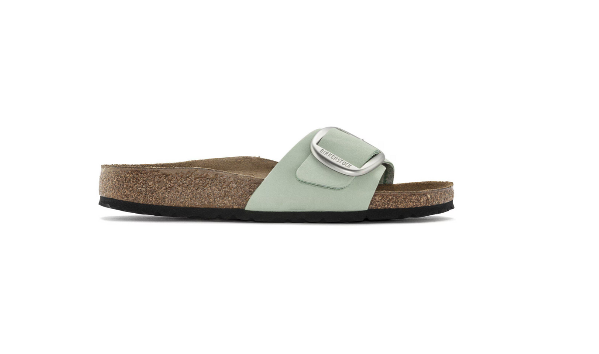 Birkenstock Madrid Big Buckle Nubuck Leather - Matcha, Narrow