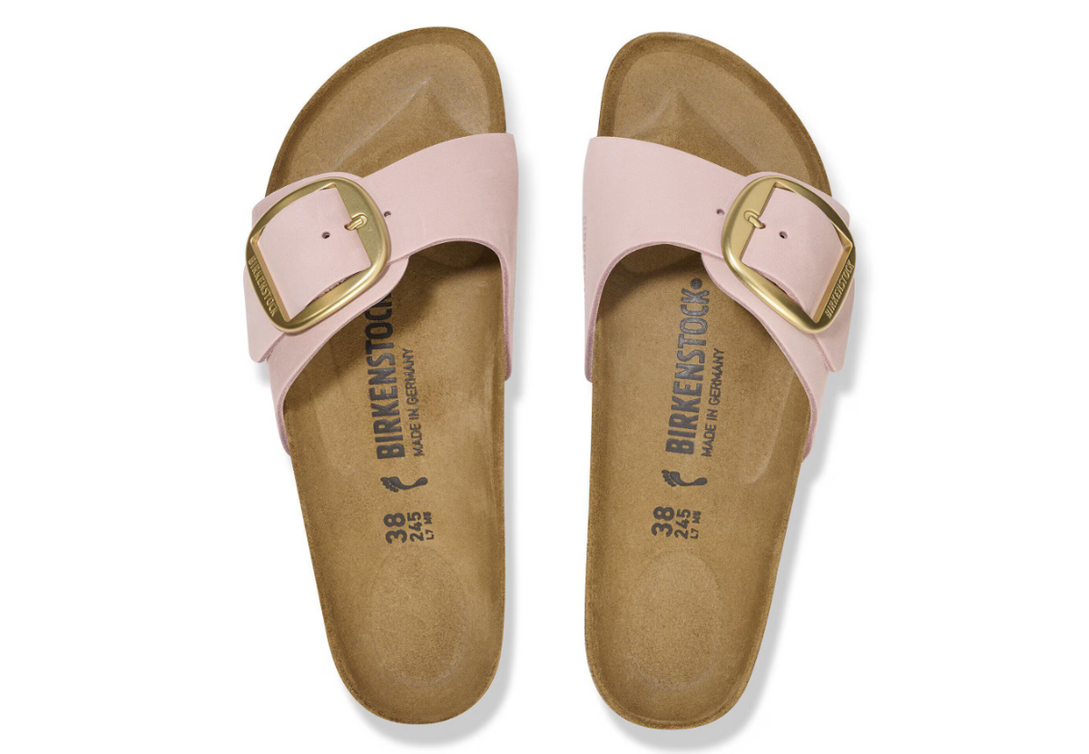 Birkenstock Madrid Big Buckle Nubuck Leather Soft Pink Narrow - Soft Pink, Narrow