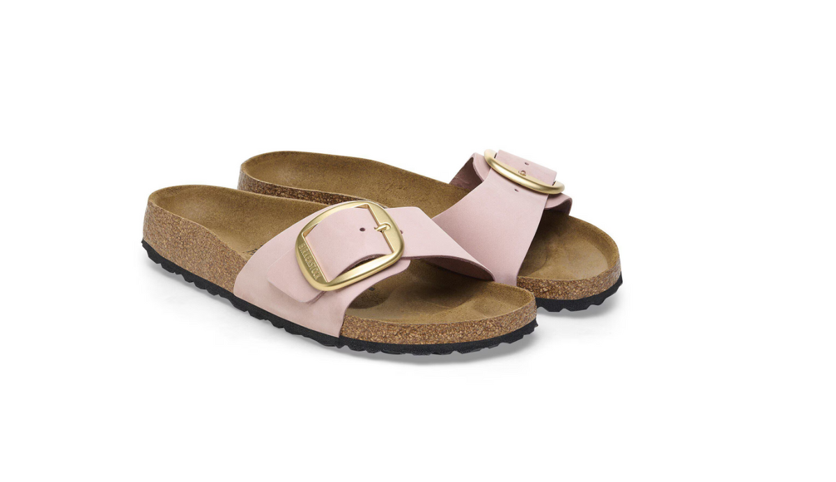 Birkenstock Madrid Big Buckle Nubuck Leather Soft Pink Narrow - Soft Pink, Narrow