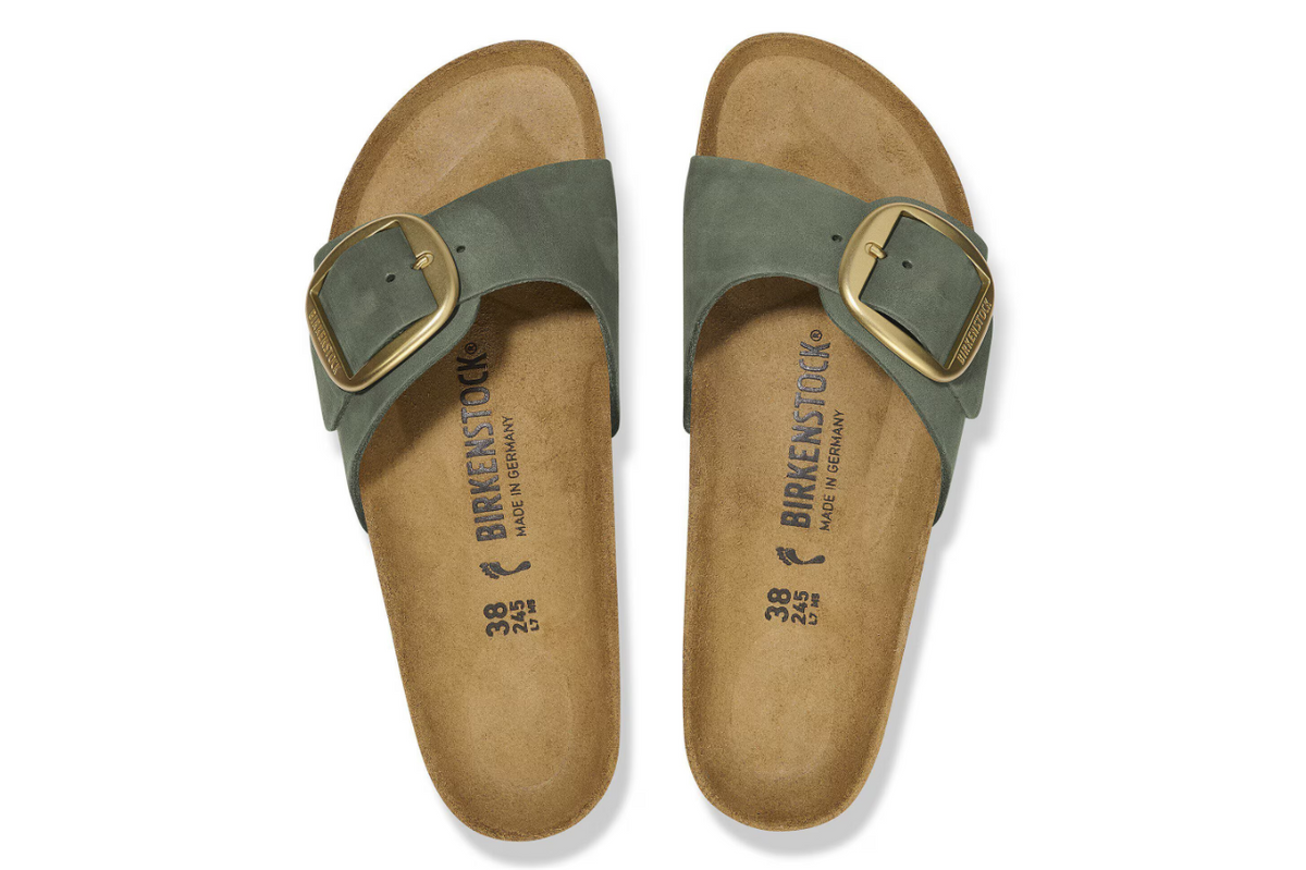 Birkenstock Madrid Big Buckle Nubuck Leather  - Thyme, Narrow