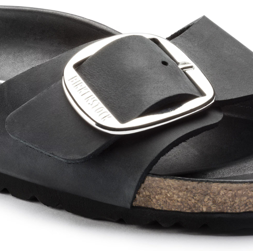 Birkenstock Madrid Big Buckle Oiled Leather - Black, Regular