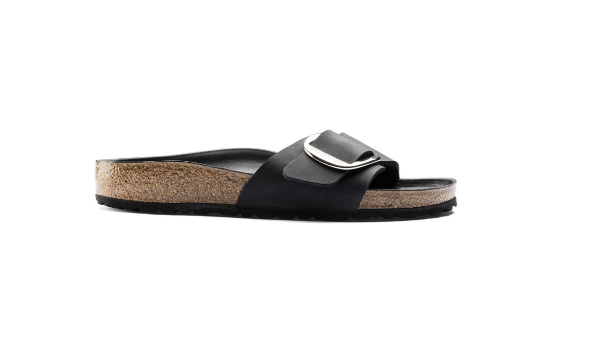 Birkenstock Madrid Big Buckle Oiled Leather - Black, Regular