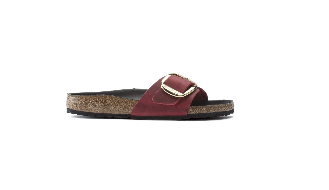 Birkenstock Madrid Big Buckle Oiled Leather Sandal Fire Red  Narrow