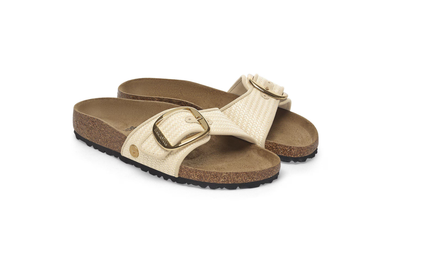 Birkenstock Madrid Big Buckle Raffia Naturale Narrow