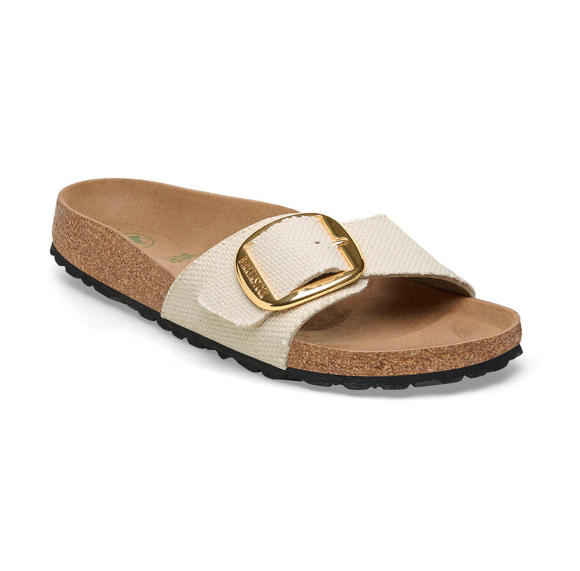 Birkenstock Madrid Big Buckle Rivet Logo Vegan Canvas Eggshell Narrow