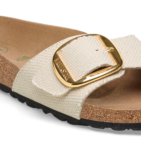 Birkenstock Madrid Big Buckle Rivet Logo Vegan Canvas Eggshell Narrow
