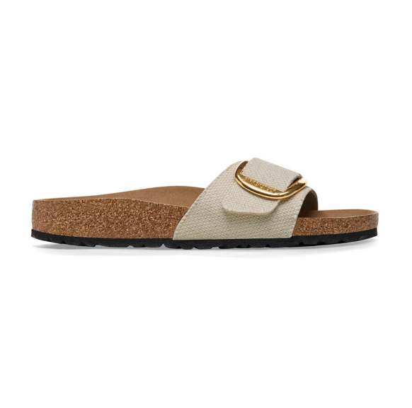 Birkenstock Madrid Big Buckle Rivet Logo Vegan Canvas Eggshell Narrow
