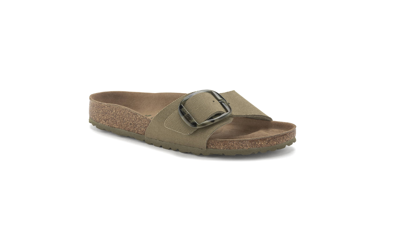 Birkenstock Madrid Big Buckle Rivet Logo Faded Khaki  Narrow