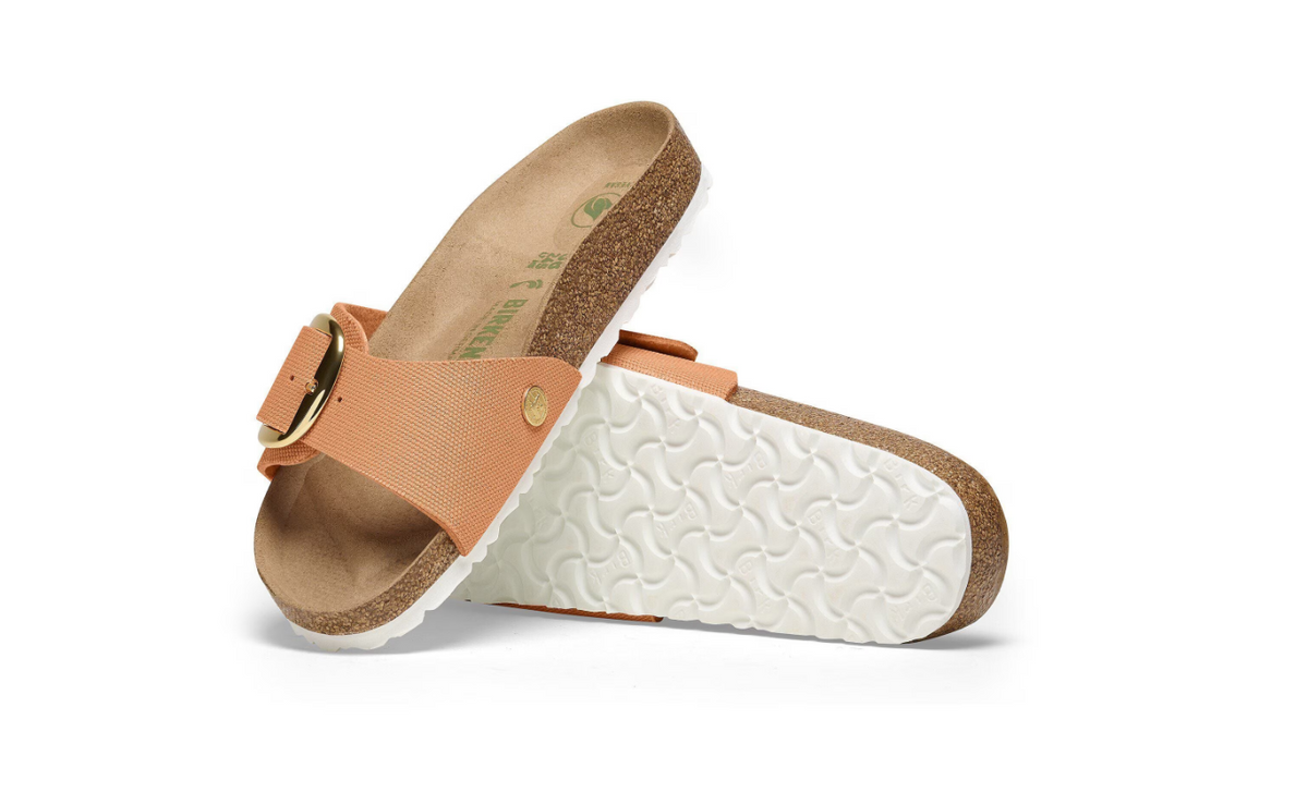 Birkenstock Madrid Big Buckle Rivet Logo Vegan Canvas Papaya  Narrow