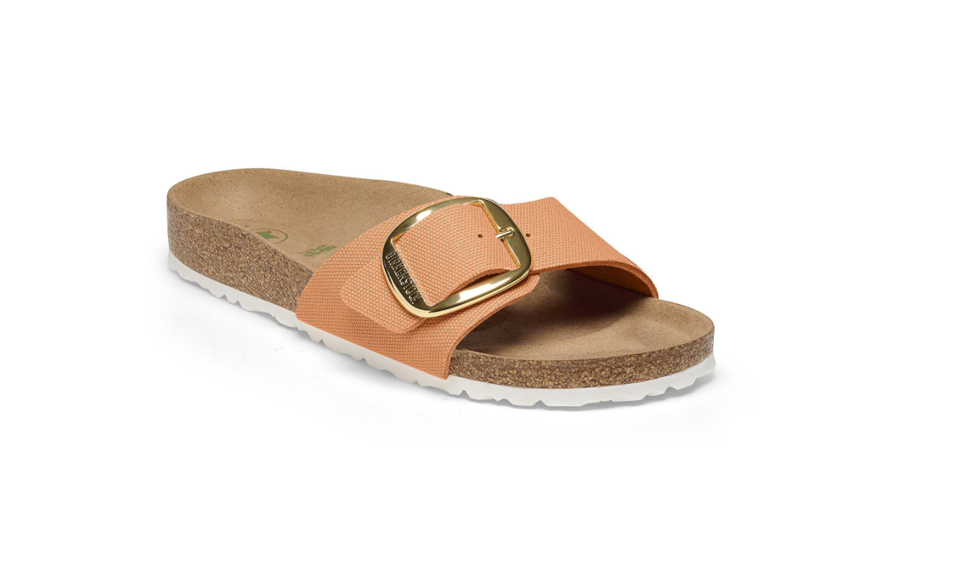 Birkenstock Madrid Big Buckle Rivet Logo Vegan Canvas Papaya  Narrow