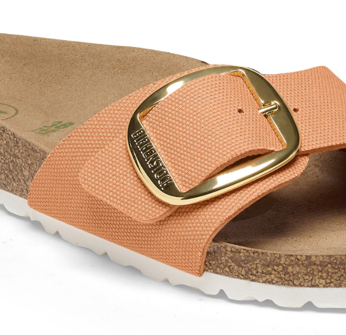Birkenstock Madrid Big Buckle Rivet Logo Vegan Canvas Papaya  Narrow