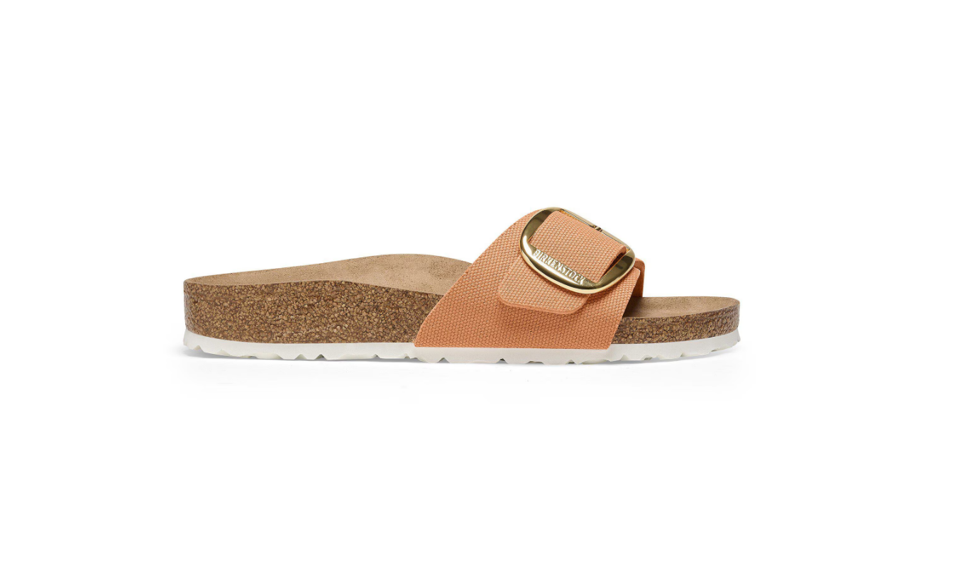 Birkenstock Madrid Big Buckle Rivet Logo Vegan Canvas Papaya  Narrow