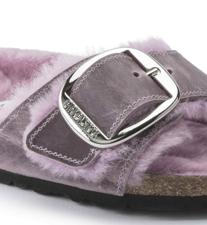Birkenstock Madrid Big Buckle Shearling Oiled Leather Purple/Lavender  Narrow