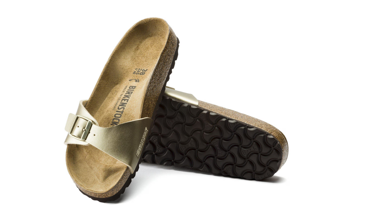 Birkenstock Madrid Birko-Flor Gold Narrow Sandals - Gold, Narrow