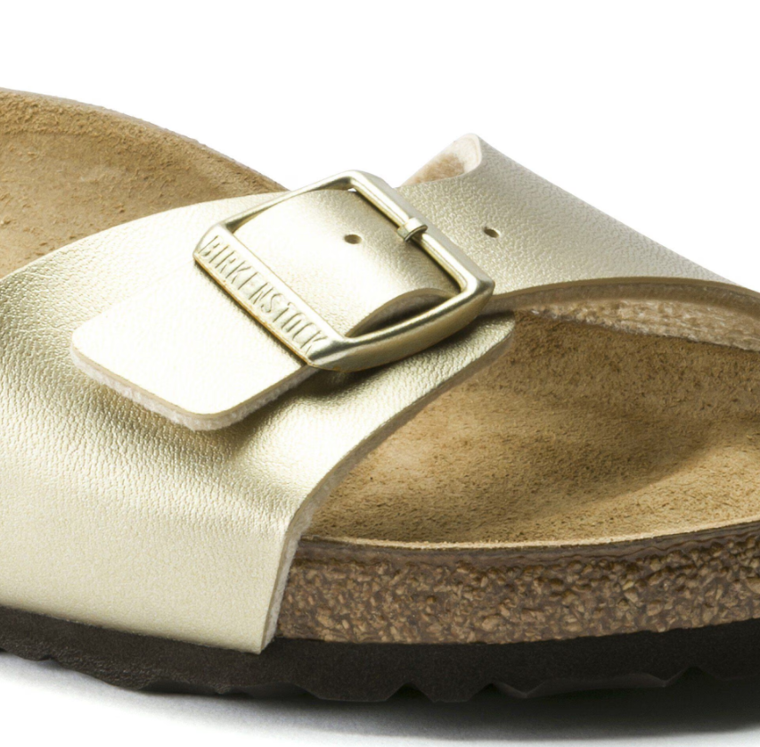 Birkenstock Madrid Birko-Flor Gold Narrow Sandals - Gold, Narrow