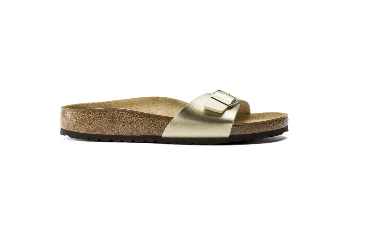 Birkenstock Madrid Birko-Flor Gold Narrow Sandals - Gold, Narrow