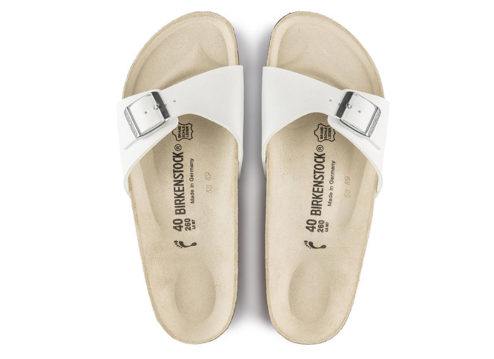 Birkenstock Madrid Birko-Flor - White, Narrow