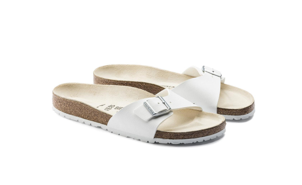 Birkenstock Madrid Birko-Flor - White, Narrow