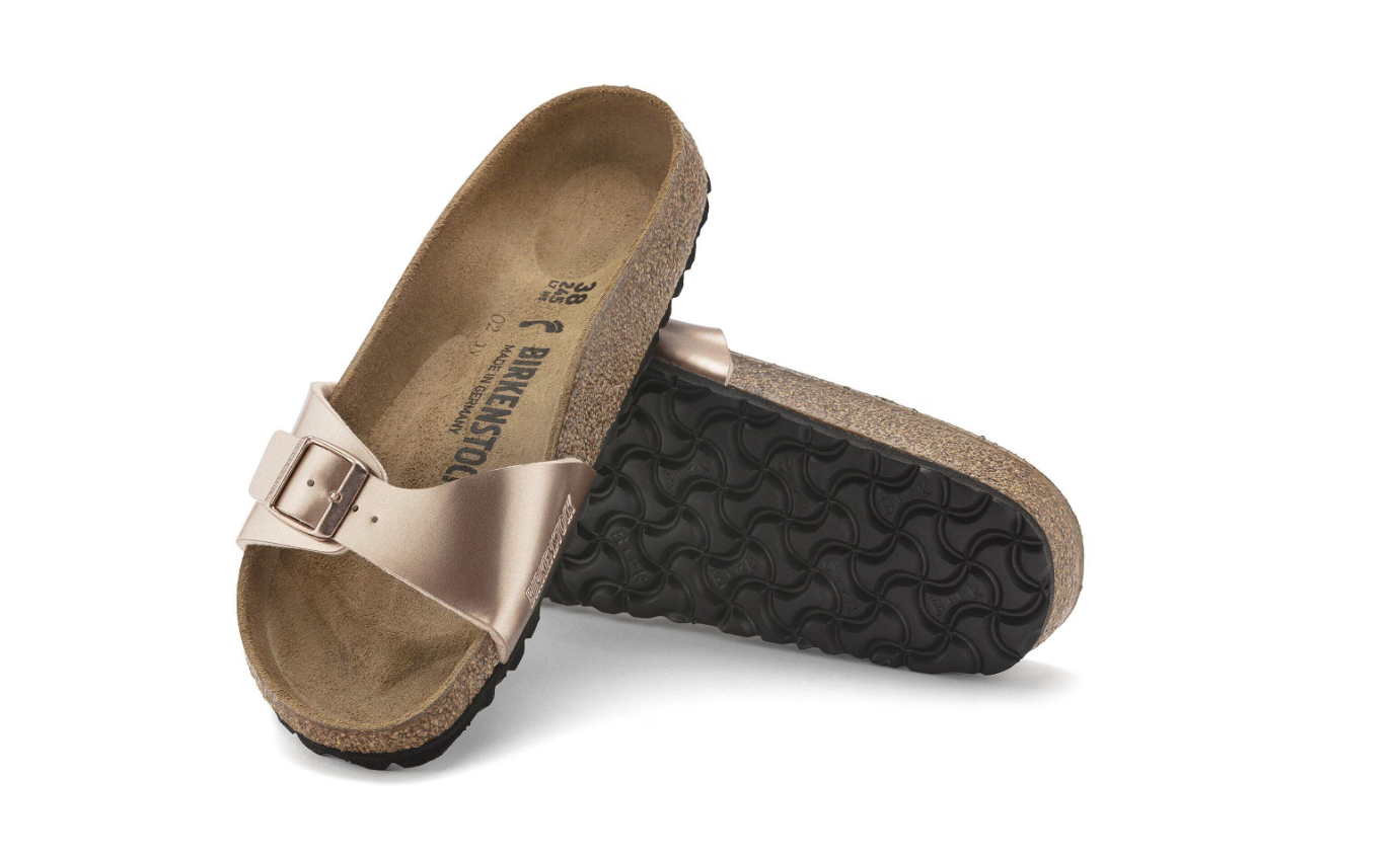 Birkenstock Madrid Birko-Flor Metallic Copper Sandal  Narrow
